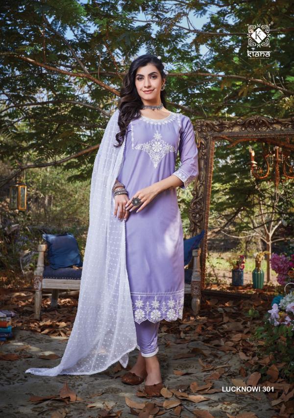 Kiana Lucknowi 3 Kurti Pant Dupatta Designer Collection